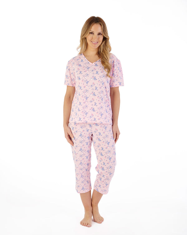 slenderella Butterfly Print Jersey Pyjama PJ07112