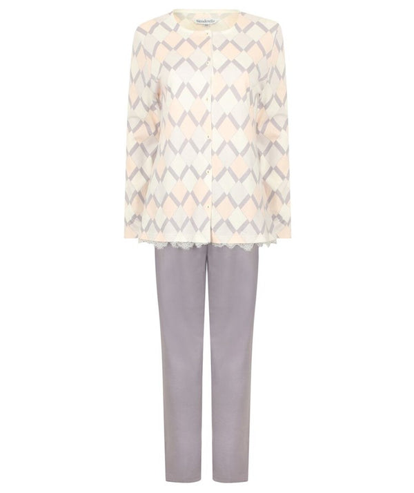 slenderella Diamond Print Jersey Pyjama PJ2151