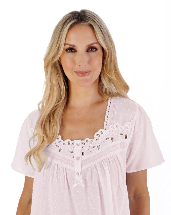 Slenderella Dobby Dot 40" Woven Chemise ND07211