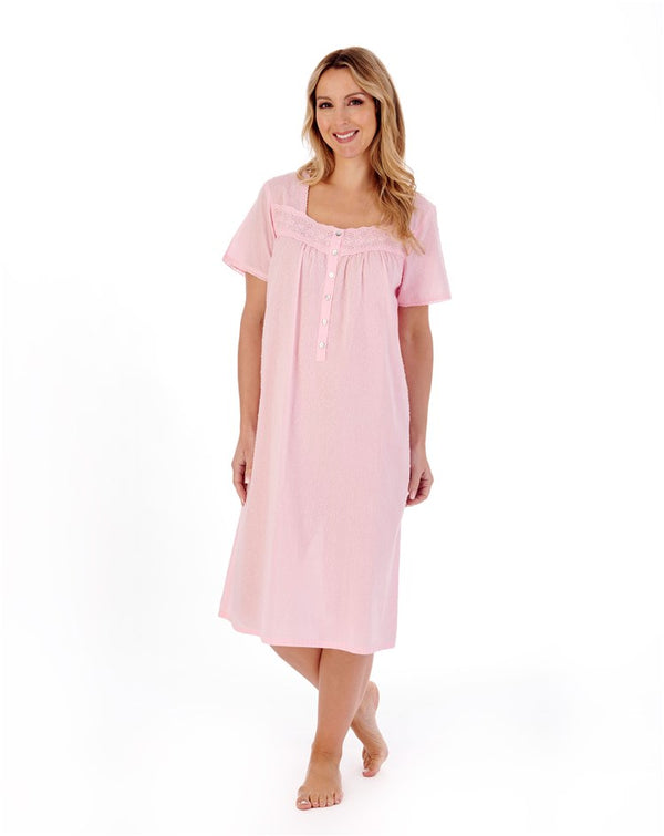 Slenderella Dobby Dot 42" Woven Nightdress ND01232