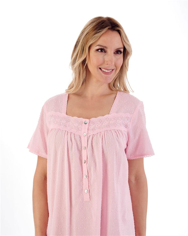 Slenderella Dobby Dot 42" Woven Nightdress ND01232