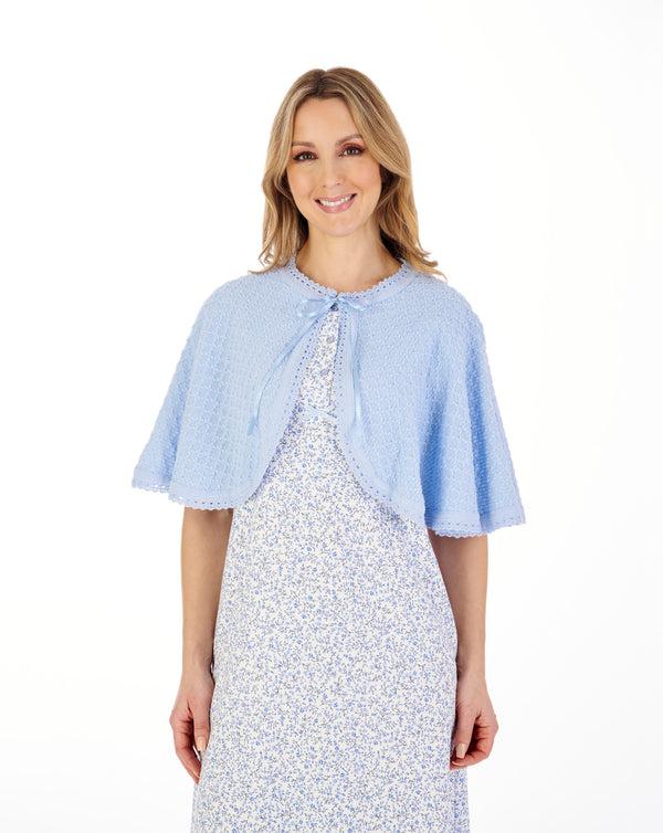 Slenderella Fancy Knit Ribbon Tie Bed Cape BJ44612