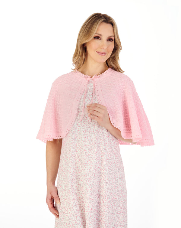 slenderella Fancy Knit Ribbon Tie Bed Cape BJ44612