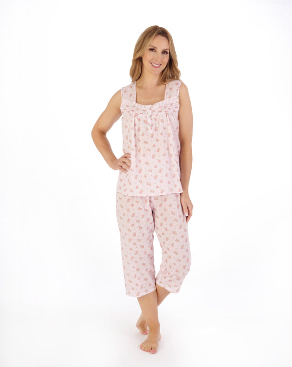 slenderella Floral Dobby Spot Woven Pyjama PJ05212