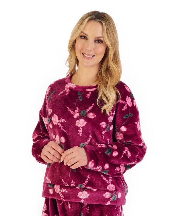 Slenderella Floral Flannel Fleece Pyjama PJ06314