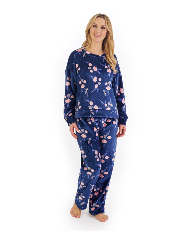 Slenderella Floral Flannel Fleece Pyjama PJ06314
