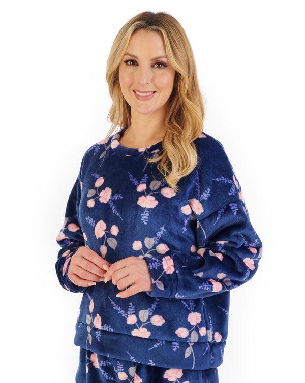 Slenderella Floral Flannel Fleece Pyjama PJ06314