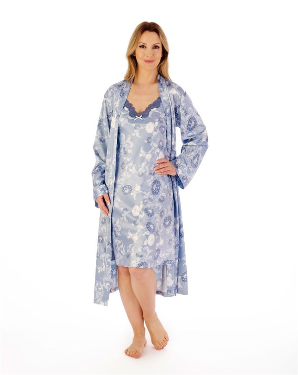 Slenderella Floral Satin 38" Chemise GL02720