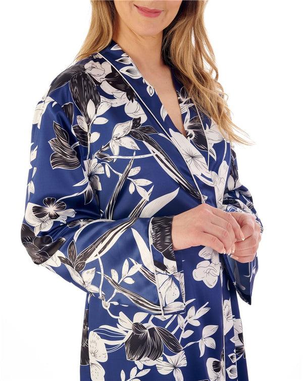 Slenderella Floral Satin 46" Kimono Wrap GL02724