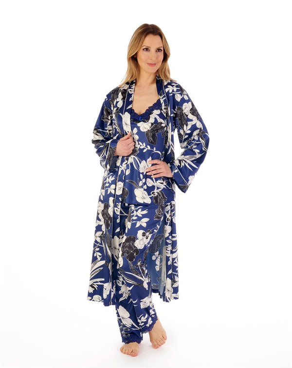 Slenderella Floral Satin Cami & Trouser Set GL02722