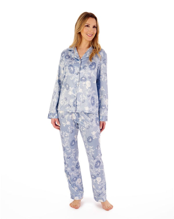 slenderella Floral Satin Tailored Pyjama GL02723