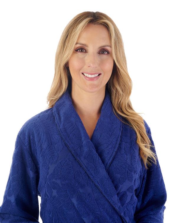 Slenderella Floral Towelling 46" Wrap Robe HC03312