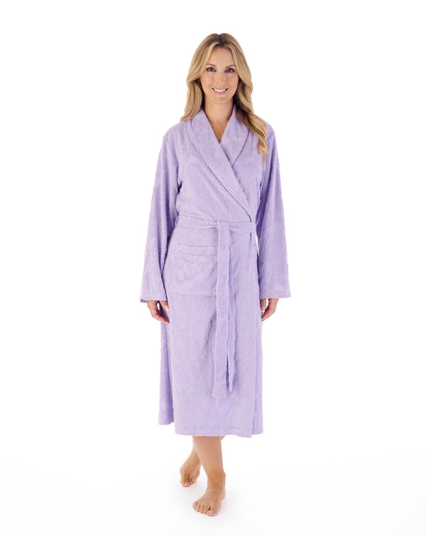 Slenderella Floral Towelling 46" Wrap Robe HC03312