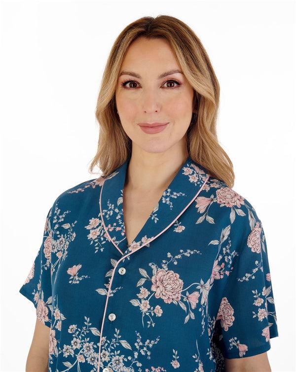 Slenderella Floral Woven Tailored Pyjama GL88712