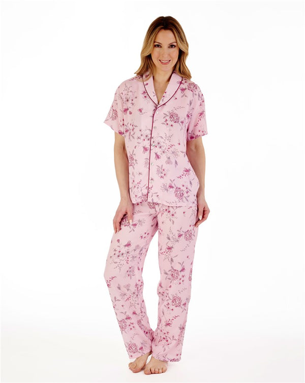 Slenderella Floral Woven Tailored Pyjama GL88712