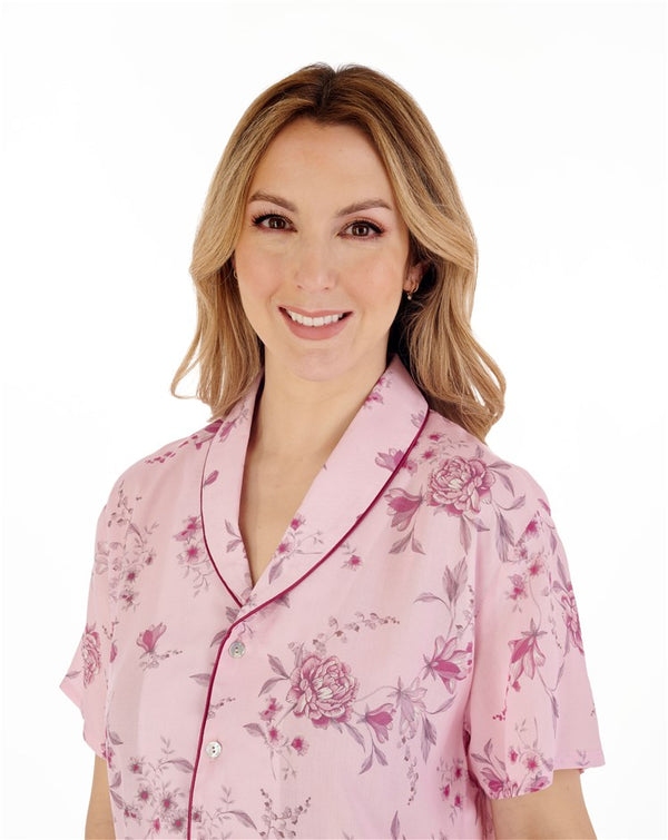 Slenderella Floral Woven Tailored Pyjama GL88712