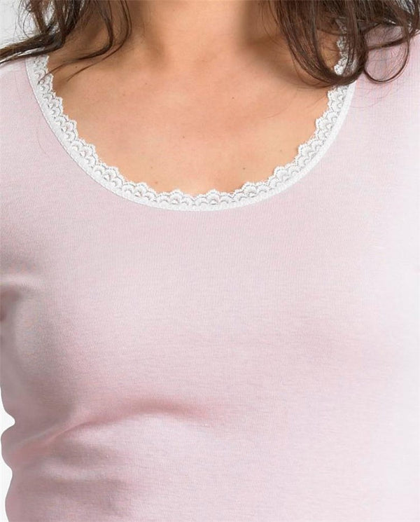 Slenderella Slenderella Lace Edge Intimates Long Sleeve Jumper Liner UW853