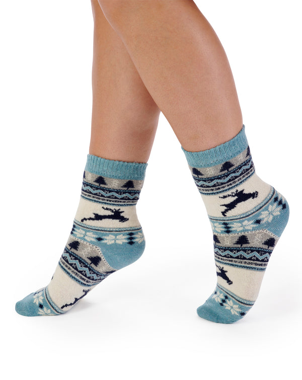 Slenderella Reindeer Pattern Bedsock BS188