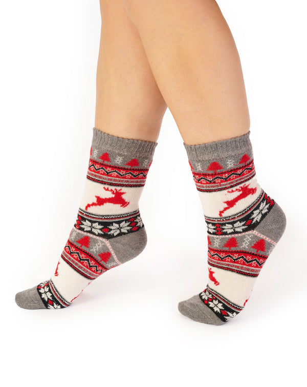 slenderella Reindeer Pattern Bedsock BS188