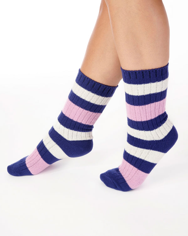 Slenderella Stripe Pattern Rib Bedsock BS182