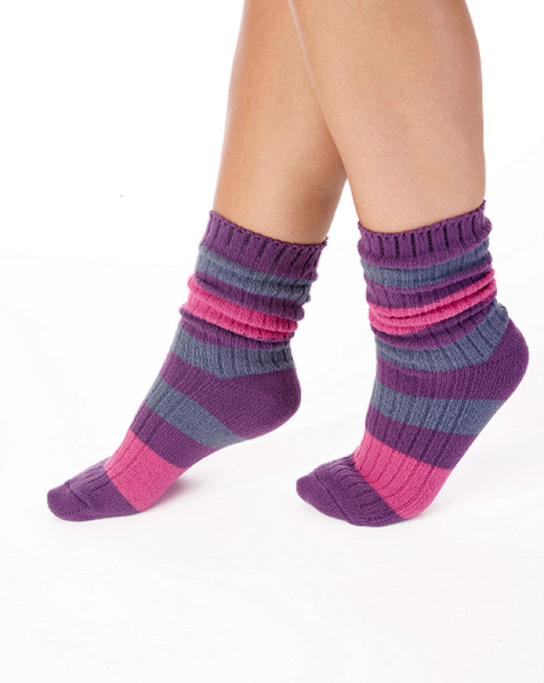 slenderella Stripe Pattern Rib Bedsock BS182