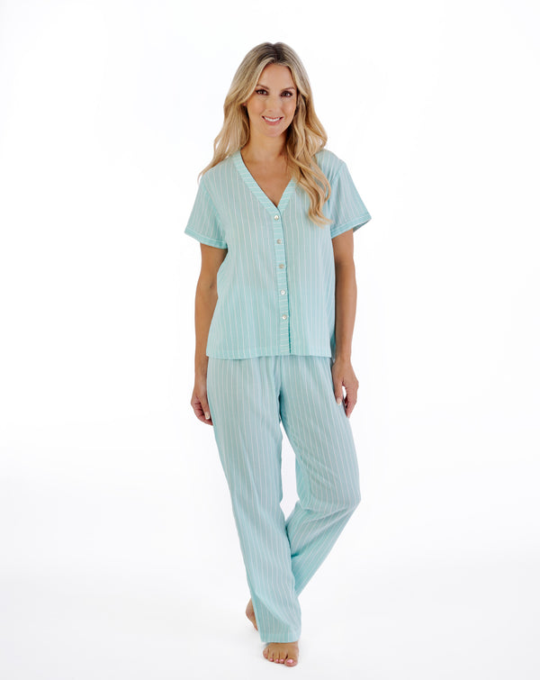 Slenderella Textured Stripe Woven Pyjama PJ05203