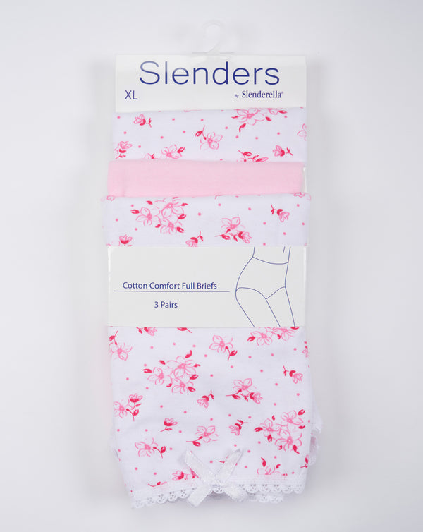 Slenderella Slenders Cotton Comfort 3Pack Full Brief BF82