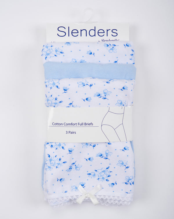 Slenderella Slenders Cotton Comfort 3Pack Full Brief BF82