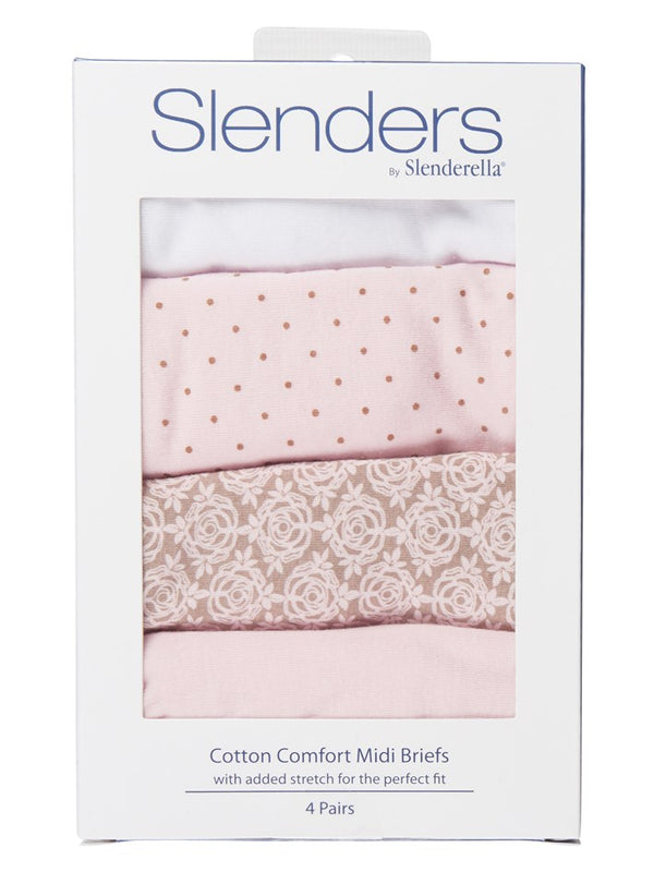 Slenderella Slenders Cotton Pattern Midi Brief BF84