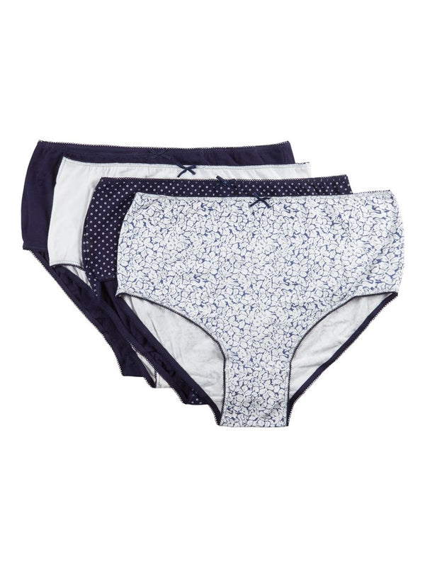 slenderella Slenders Cotton Pattern Midi Brief BF84