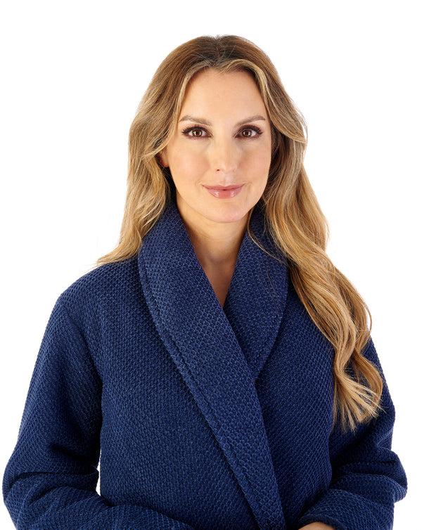 Slenderella Soft Waffle 46" Shawl Collar Wrap HC08333