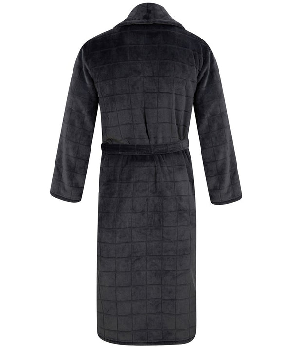 Slenderella Solid Colour Check 49" Flannel Fleece Robe WR88835