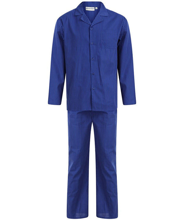 slenderella Stripe Woven Cotton Tailored Blue Pyjama WR66826