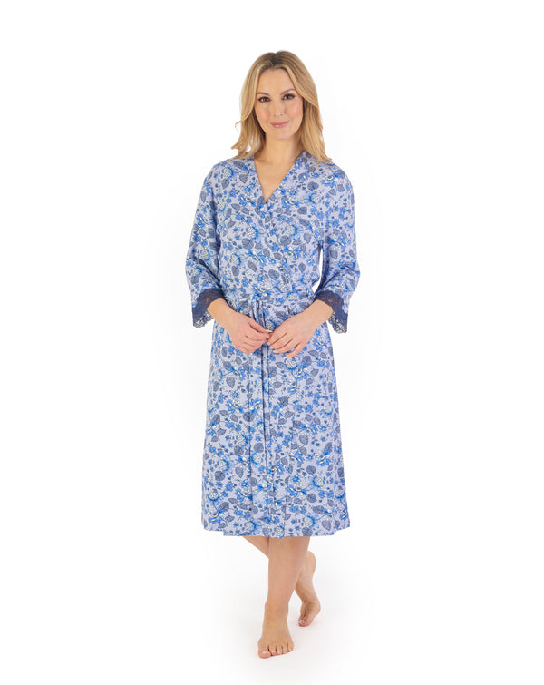 slenderella Supersoft Floral Print 42" Kimono Wrap GL06704