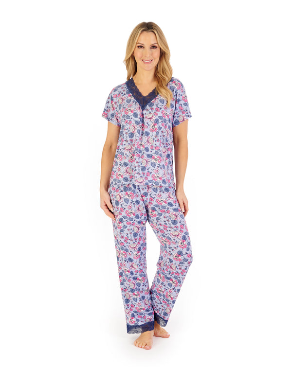 slenderella Supersoft Floral Print Pyjama Set GL06703