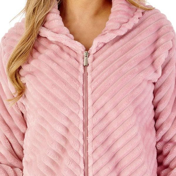Slenderella Supersoft Rib Fleece Zip Bedjacket BJ08300