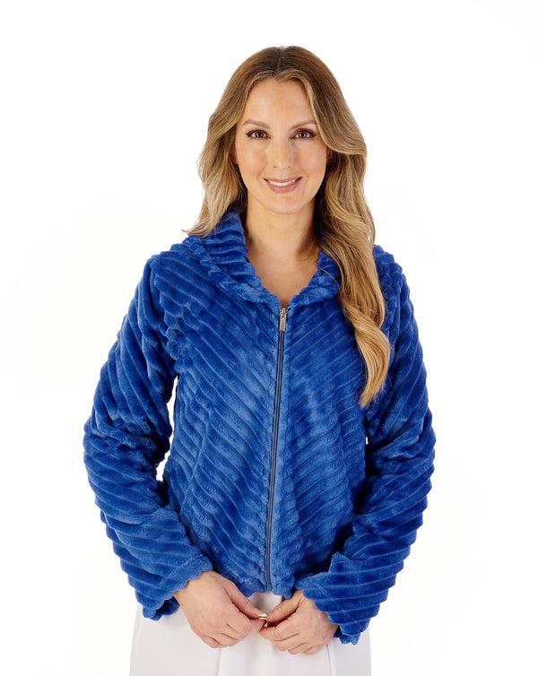 Slenderella Supersoft Rib Fleece Zip Bedjacket BJ08300