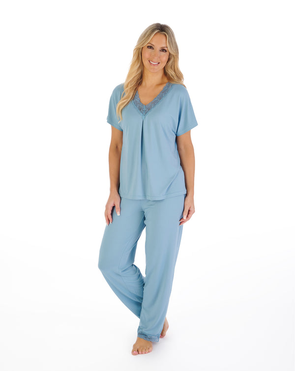Slenderella Supersoft Solid Colour Pyjama Set GL07703