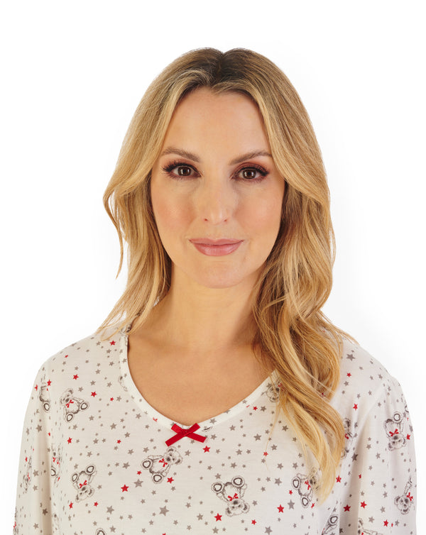 Slenderella Teddy Print 40" Jersey Nightdress ND06115