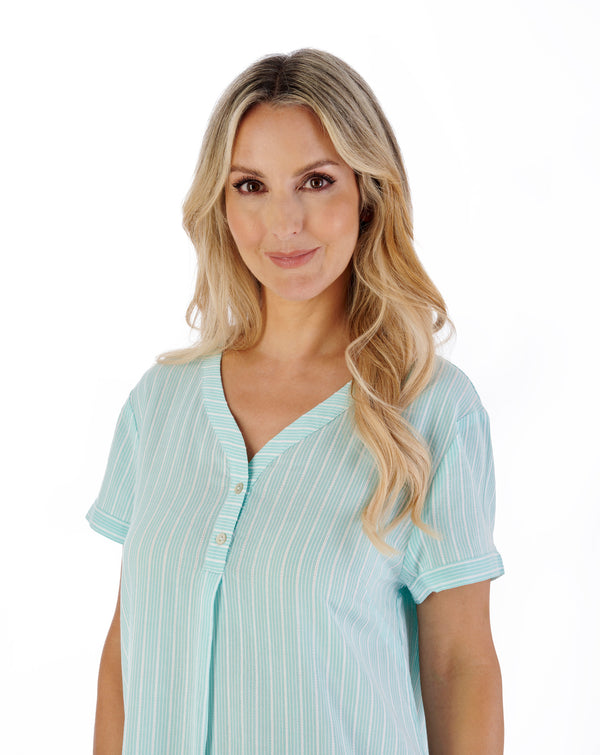 Slenderella Textured Stripe 40" Woven Nightdress ND05201