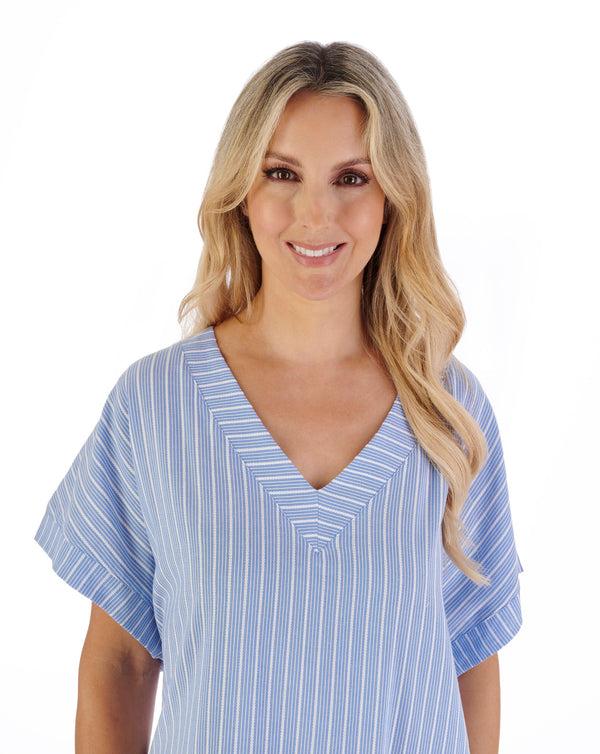 Slenderella Textured Stripe Beachwear Woven Kaftan HC05205