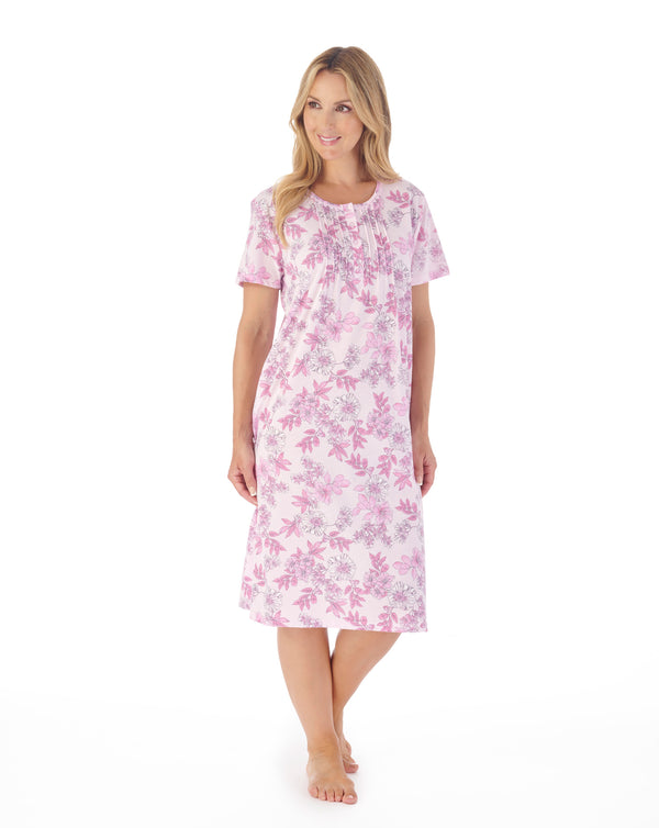 Slenderella Tonal Floral Print 42" Jersey Nightdress ND03112