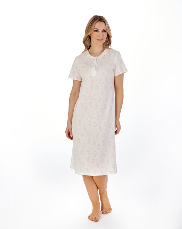 slenderella Trailing Floral 42" Jersey Nightdress ND04135