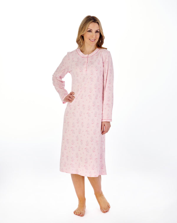 slenderella Trailing Floral 44" Jersey Nightdress ND04136