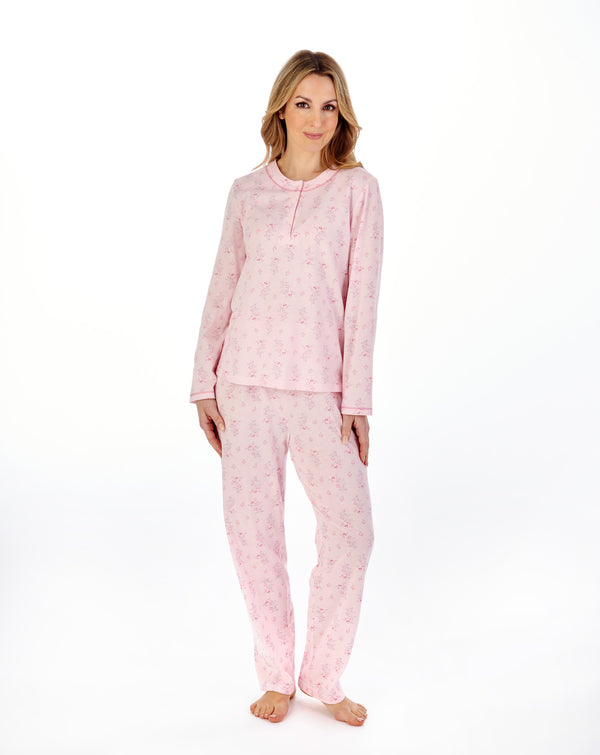 Slenderella Trailing Floral Cotton Jersey Pyjama Set PJ04137