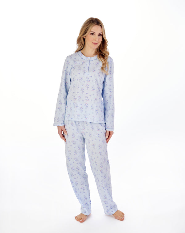 slenderella Trailing Floral Cotton Jersey Pyjama Set PJ04137