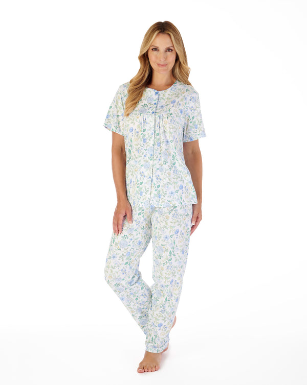 Slenderella Trailing Floral Print Jersey Pyjama Set PJ03134