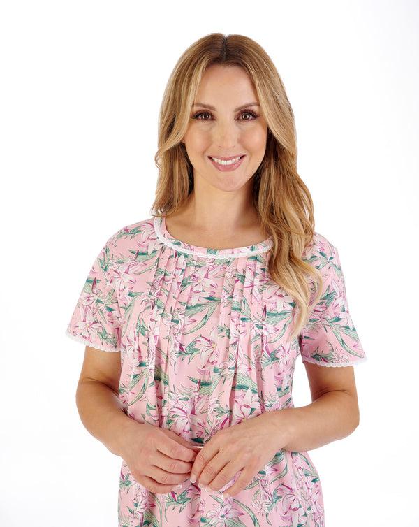 Slenderella Tropical Flower Print 42" Woven Nightdress ND05221