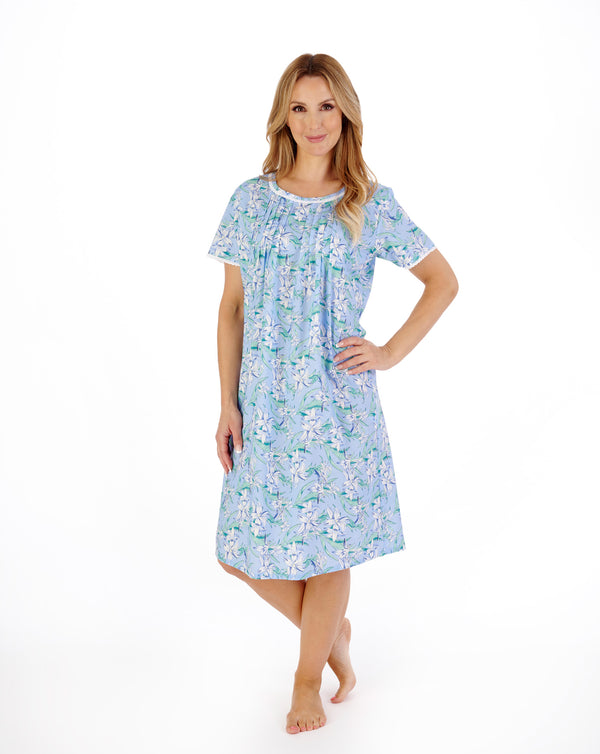 Slenderella Tropical Flower Print 42" Woven Nightdress ND05221