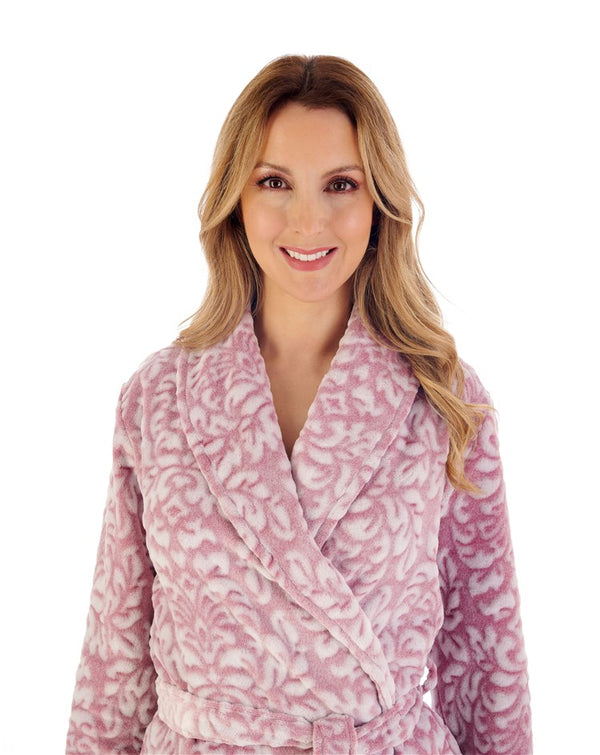 Slenderella Two-Tone Shaved 46" Wrap Housecoat HC02333